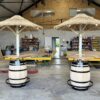 Statafel wijnvat met parasol van riet 190 cm - Afbeelding 8