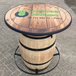 Statafelblad kunststof 85,100 of 107 cm rond, met uw eigen unieke logo