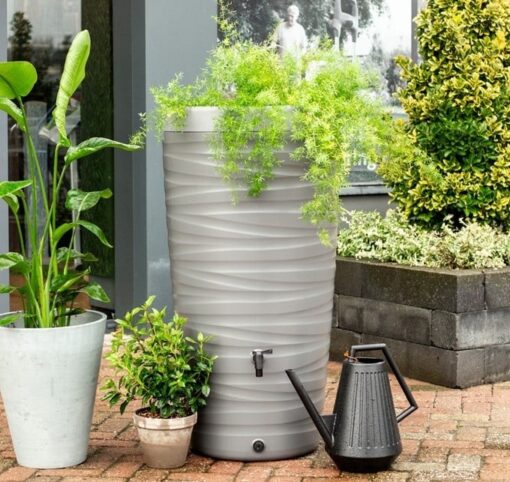 KEDEN vaas 240 liter ribbel grijs
