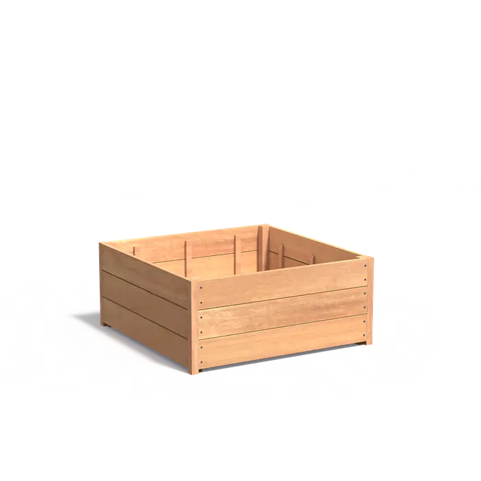 Hardhouten plantenbak CARREZ 1000x1000x435