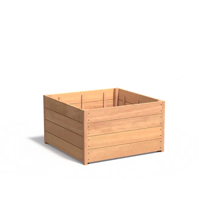 Hardhouten plantenbak CARREZ 1000x1000x574
