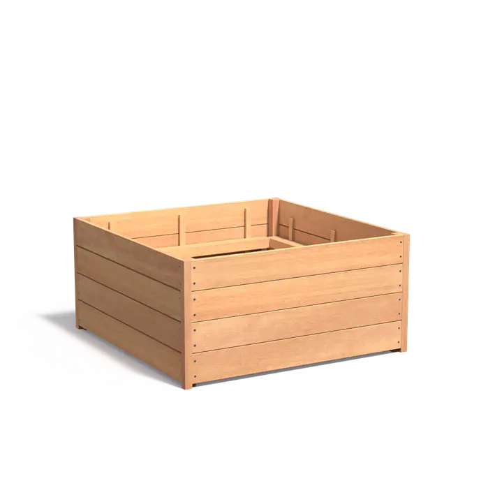 Hardhouten plantenbak CARREZ 1200x1200x574