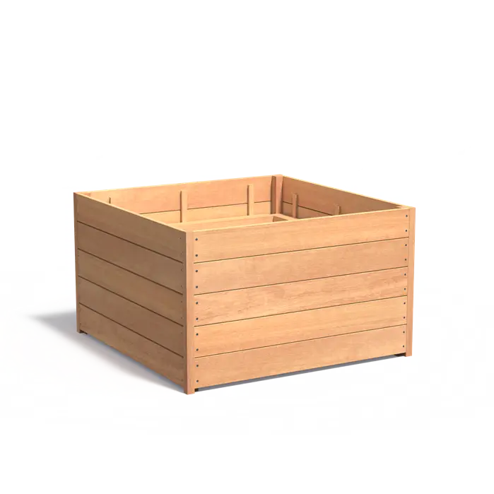Hardhouten plantenbak CARREZ 1200x1200x713