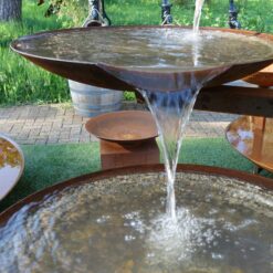 Alternative view of Waterornament 4 delig van cortenstaal met pomp 150cm
