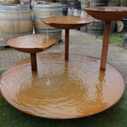 Waterornament 4 delig van cortenstaal met pomp 200cm