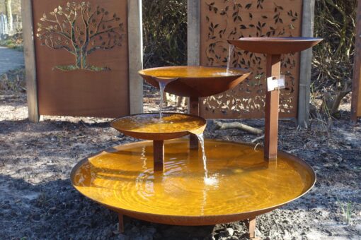 Waterornament 4 delig van cortenstaal met pomp 200cm - Afbeelding 3