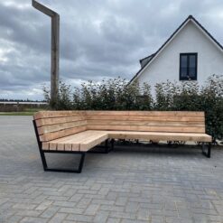 Alternative view of Loungebank van douglas met gepoedercoat staal